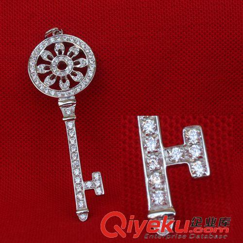 吊墜 T家鑰匙項鏈925純銀鍍金鍍鉑金銀太陽花長款大花瓣微鑲滿鉆吊墜
