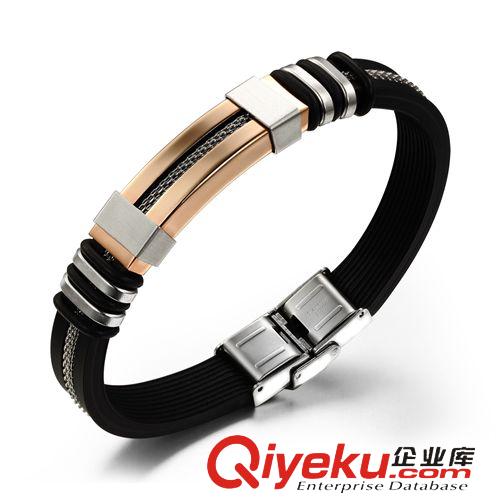 2014新款上市 廠價(jià)直銷混批 手鐲批發(fā) 新款禮品男士 白色 鈦鋼硅膠手鐲 PH793白