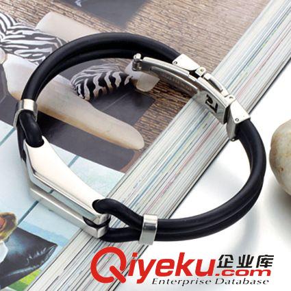 硅膠(鈦鋼)手鐲手鏈 廠價飾品批發 新款上市 創意個性 上等材質 硅膠手鏈批發 PH522原始圖片2