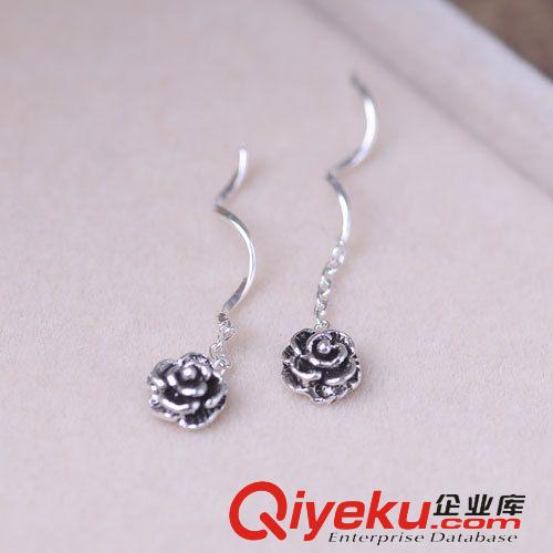 11月份新款更新 925純銀耳線批發(fā) 泰銀玫瑰花耳線 個(gè)性時(shí)尚復(fù)古耳飾 泰國(guó)工藝制作原始圖片2
