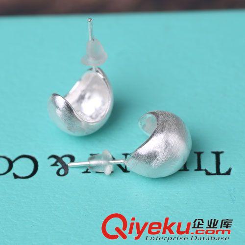 11月份新款更新 925純銀耳釘批發(fā) 素銀拉絲彎鉤橢圓耳釘 蘇曼同款耳飾 廠家直銷原始圖片2
