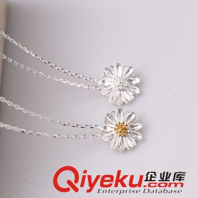 9月份新款更新 925純銀項(xiàng)鏈批發(fā) 女款雛菊套鏈 韓版小清新鎖骨鏈 菊花金色銀色原始圖片3