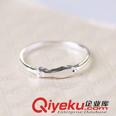 9月份新款更新 s925純銀戒指 素面銀小魚尾戒 可愛韓版魚單戒 女士款時(shí)尚首飾原始圖片2