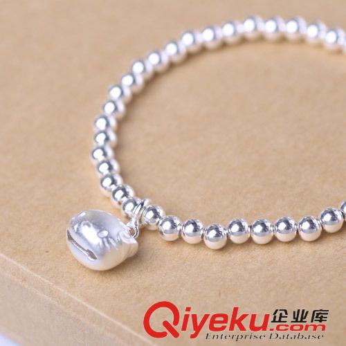 純銀手鏈專區(qū) s925純銀手鏈批發(fā) 素銀轉(zhuǎn)運(yùn)珠珠kt貓貓首飾 純手工銀飾品可愛貓原始圖片3