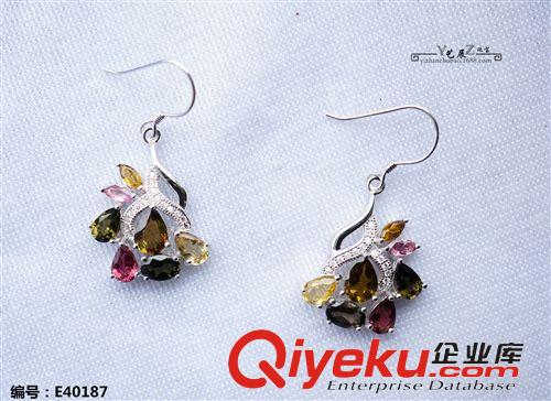 碧璽 藝展珠寶 天然碧璽耳環(huán) 鑲925純銀時(shí)尚耳飾批發(fā) 節(jié)日禮物廠家直銷原始圖片3