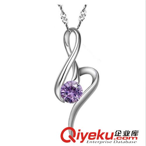 吊墜 廠家飾品批發 一件代發 韓版首飾 925純銀項墜鍍白金女款水語吊