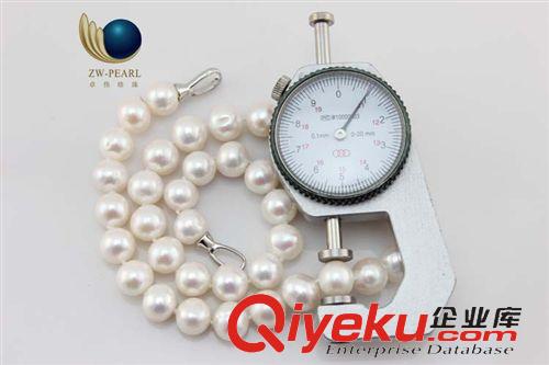 珍珠項(xiàng)鏈-Pearl necklace 【卓偉珍珠】珍珠項(xiàng)鏈11mm沖頭近圓表面有斑點(diǎn) 地攤貨源140608原始圖片3