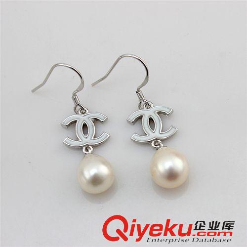 珍珠耳飾-Pearl ear ornament 珍珠耳環(huán) 淡水珍珠 雙C925銀配件飾品批發(fā) 140809