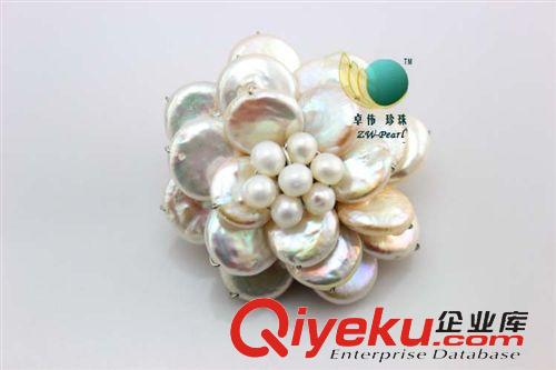 珍珠胸花-Pearl brooch 卓偉珍珠 淡水珍珠 異形再生 鈕扣胸花 外貿(mào)首飾 Jewelry  140107