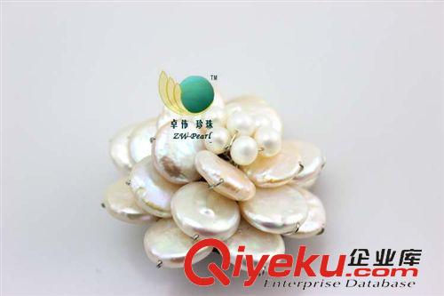 珍珠胸花-Pearl brooch 卓偉珍珠 淡水珍珠 異形再生 鈕扣胸花 外貿(mào)首飾 Jewelry  140107