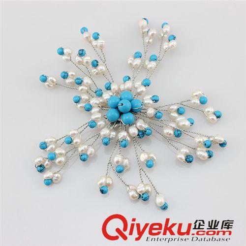 珍珠胸花-Pearl brooch 卓偉珍珠 外貿(mào)夸張胸花 珍珠等配件純手工編織首飾140914原始圖片2