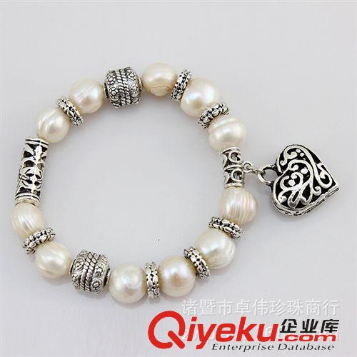 珍珠手鏈-Pearl bracelet 卓偉珍珠 地?cái)倓?chuàng)業(yè) 珍珠飾品 手鏈泰銀 心型配件 外貿(mào)首飾140539