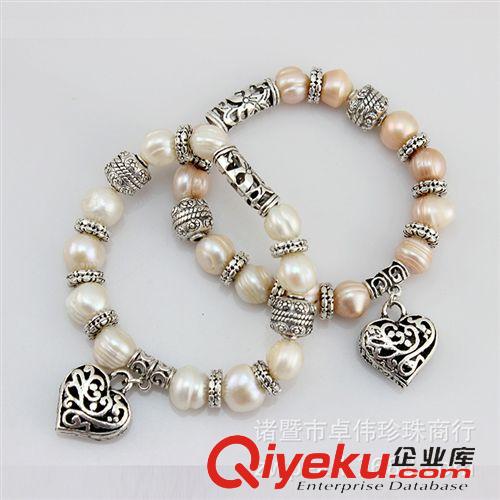 珍珠手鏈-Pearl bracelet 卓偉珍珠 地?cái)倓?chuàng)業(yè) 珍珠飾品 手鏈泰銀 心型配件 外貿(mào)首飾140539