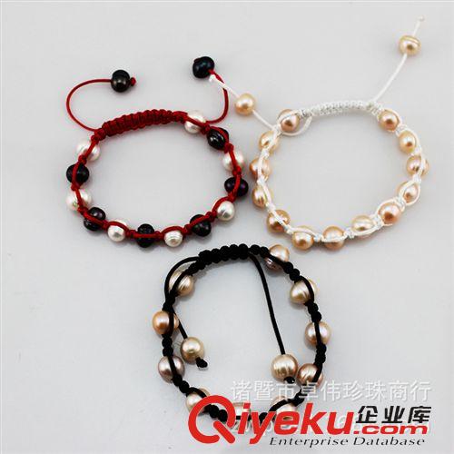 珍珠手鏈-Pearl bracelet 外貿(mào)出口首飾 手工編織8mm 珍珠手鏈 抽股線(xiàn)飾品批發(fā) 140623原始圖片3