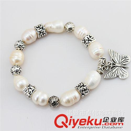 珍珠手鏈-Pearl bracelet 外貿(mào)出口首飾 異形珍珠手鏈 彈力手鏈 泰銀配件蝴蝶手飾140533