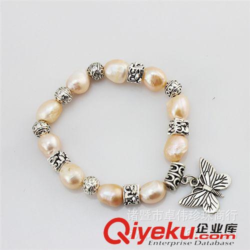 珍珠手鏈-Pearl bracelet 外貿(mào)出口首飾 異形珍珠手鏈 彈力手鏈 泰銀配件蝴蝶手飾140533