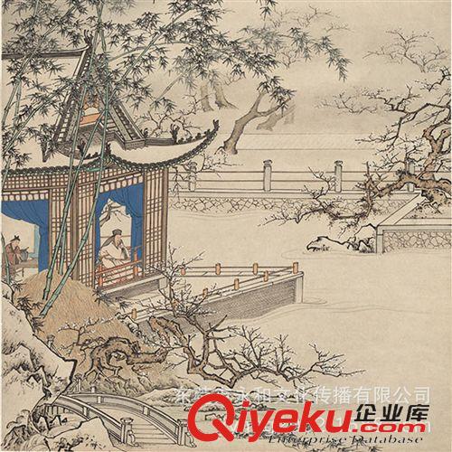 現(xiàn)代書畫名家C 【廠家批發(fā)供應gf名家字畫】陳少梅 梅萼飄香圖47x103原始圖片2