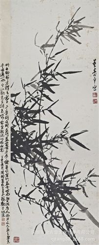 現(xiàn)代書畫名家D 【廠家批發(fā)供應(yīng)gf名家字畫】董壽平 墨竹68×45