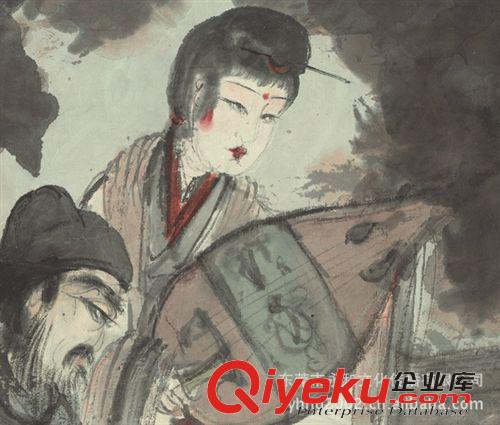 現代書畫名家F 【廠家批發gf名家字畫】傅抱石  人物圖63.8x148.4原始圖片3