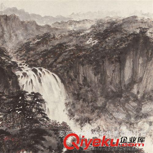 現(xiàn)代書畫名家F 【廠家批發(fā)gf名家字畫】傅抱石  九龍淵詩意圖146Ｘ364原始圖片3