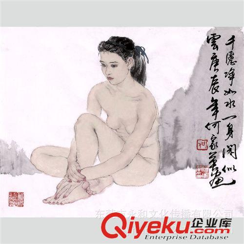 現(xiàn)代書畫名家H 【廠家批發(fā)gf名家字畫】何家英  千魘凈如水30x39