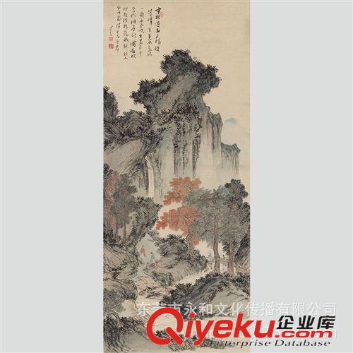 現代書畫名家P 【倉吉堂藝品 gf名家字畫批發】溥心畬  松樹人物圖軸130X31