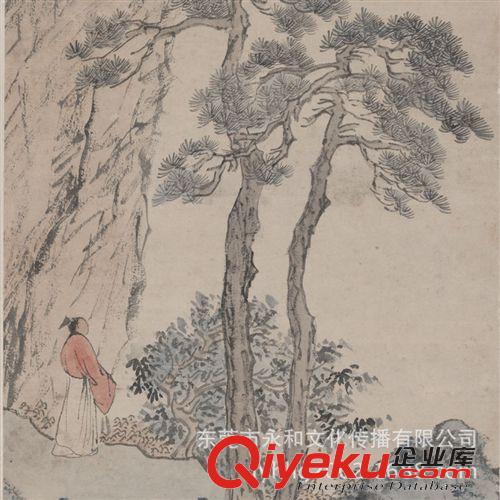 現代書畫名家P 【倉吉堂藝品 gf名家字畫批發】溥心畬  松樹人物圖軸130X31原始圖片3