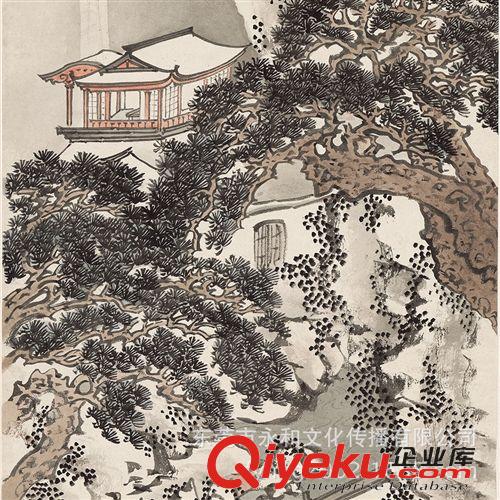 現代書畫名家P 【倉吉堂藝品 gf名家字畫批發】溥心畬  遠水疏林圖27×112原始圖片3
