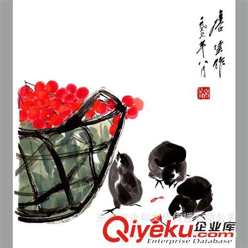 現代書畫名家T 【廠家批發(fā)gf名家字畫】唐云 水仙小鳥圖軸62X44