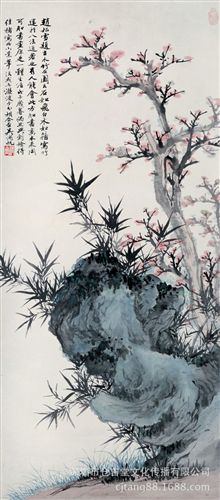 現(xiàn)代書畫名家W 【倉吉堂藝品 gf名家字畫批發(fā)】吳湖帆 古木竹石圖44×100