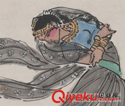 現(xiàn)代書畫名家Y 【gf復(fù)制中國(guó)歷代書畫珍品】葉淺予  少女圖軸原始圖片2