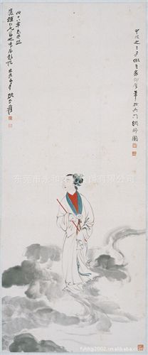 現(xiàn)代書畫名家Z 【倉吉堂藝品 廠家供應(yīng)名家字畫】張大千 仕女01-47.9×115