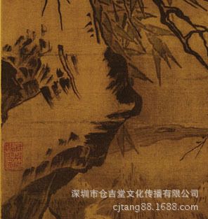 古代繪畫 【gf復(fù)制中國(guó)歷代書畫珍品】南宋  馬遠(yuǎn)  雪灘雙鷺圖