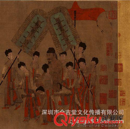 產(chǎn)品大全 廠家倉吉堂藝品 供應(yīng) 賓館酒店字畫 唐 閻立本 步輦圖原始圖片2