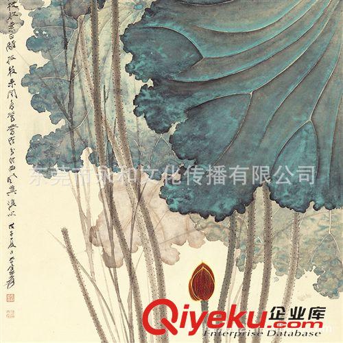 產(chǎn)品大全 生產(chǎn)供應(yīng) 張大千金線荷花60×133.6 gd畫心批發(fā)原始圖片3
