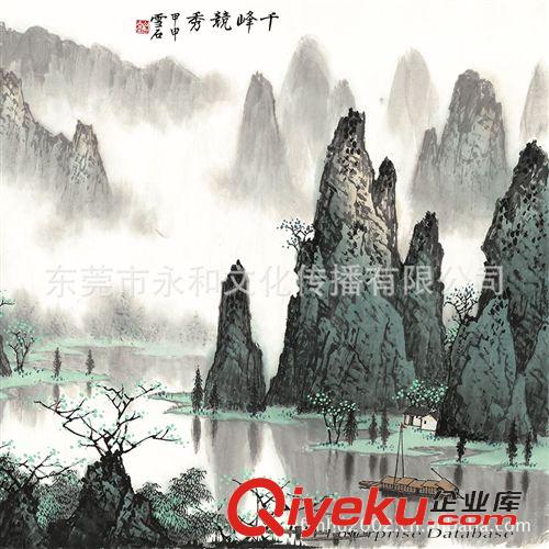 現(xiàn)代書畫名家 B 【廠家供應(yīng)  名家國畫山水】白雪石  千峰競秀69x138原始圖片3