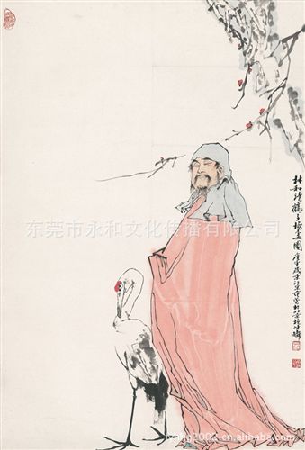 現代書畫名家 F 【廠家批發供應gf名家字畫】范曾  鶴子梅68×101原始圖片2