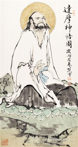 現(xiàn)代書畫名家 F 【廠家批發(fā)gf名家字畫】傅抱石  瀑布45×68