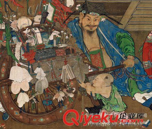 古代繪畫(huà) 廠(chǎng)家生產(chǎn)  中國(guó)字畫(huà) 北宋  蘇漢臣 貨郎圖裝裱字畫(huà)  宣紙字畫(huà)原始圖片2