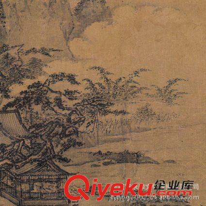 古代繪畫 【gf復(fù)制中國歷代書畫珍品】南宋  佚名  僧院訪友圖原始圖片2