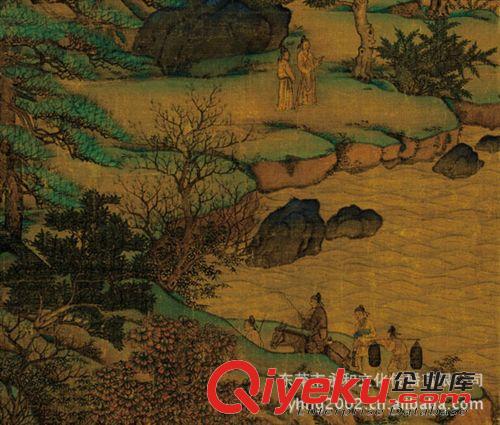 古代繪畫 【gf復制中國歷代書畫珍寶】唐  李思訓  江帆樓閣圖原始圖片3