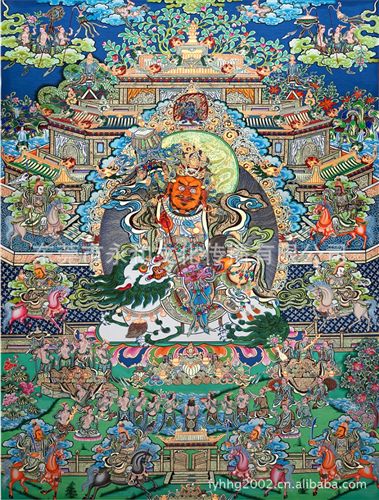 唐卡觀音佛像 【廠家供應(yīng)  永和藝品】唐卡  財(cái)神55.8×75.7