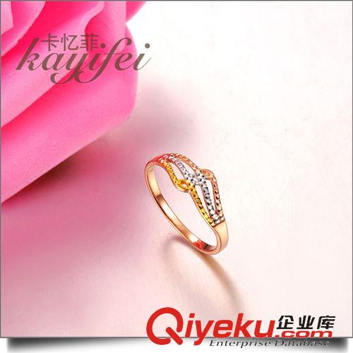 戒指 卡憶菲  滿天星18K彩金戒指 潮人zpAu750黃金女款戒環生日送禮