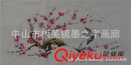 尺寸 百分百手繪扇形國(guó)畫作品 春夏秋冬 裝飾畫畫芯 批發(fā)原始圖片3