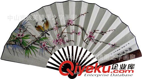手繪折扇 純手繪國(guó)畫(huà)折扇定制 花鳥(niǎo)山水畫(huà)手工折扇 禮品扇 批發(fā)