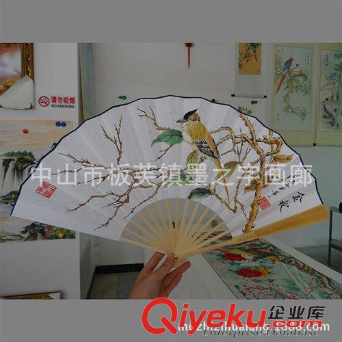 手繪折扇 時尚個性家居裝飾用品 手繪竹掛扇 50公分擺飾大掛扇