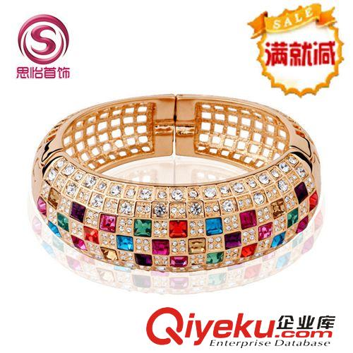 環(huán)保銅手鏈 金橘銀飾 歐美風(fēng)時尚手鏈 女 采用{dj0}3A鋯鉆鑲嵌 手鐲飾品