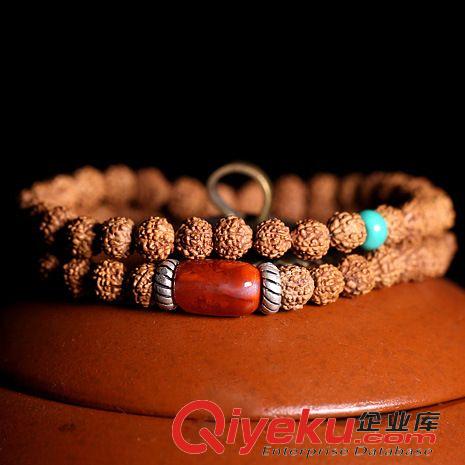 木珠佛珠飾品 6MM五瓣金剛菩提雙圈手鏈 入門{sx} 南紅瑪瑙 原創(chuàng)手工飾品原始圖片3