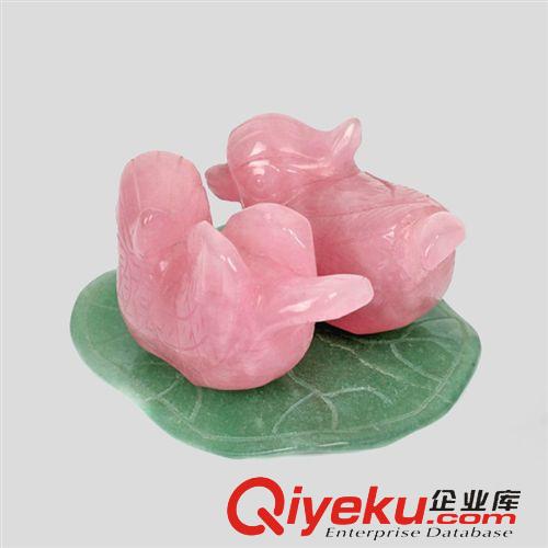 飾品擺件 tr粉晶鴛鴦擺件粉玉髓 助愛情利姻緣結(jié)婚禮品婚禮擺件