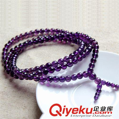 108佛珠 tr烏拉圭紫水晶手鏈女款紫晶多層多圈纏繞開運佛珠手串飾品
